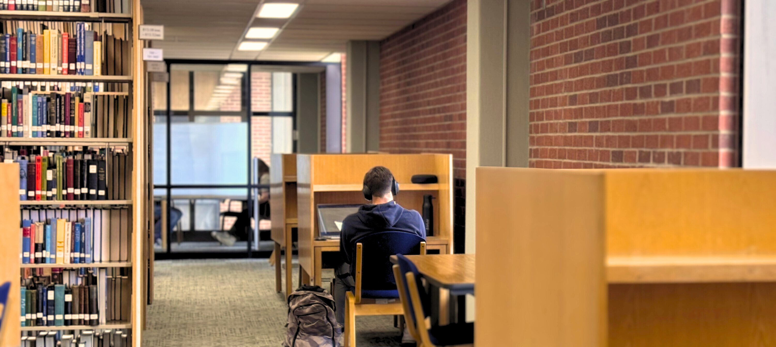 picture of student studying on third floor